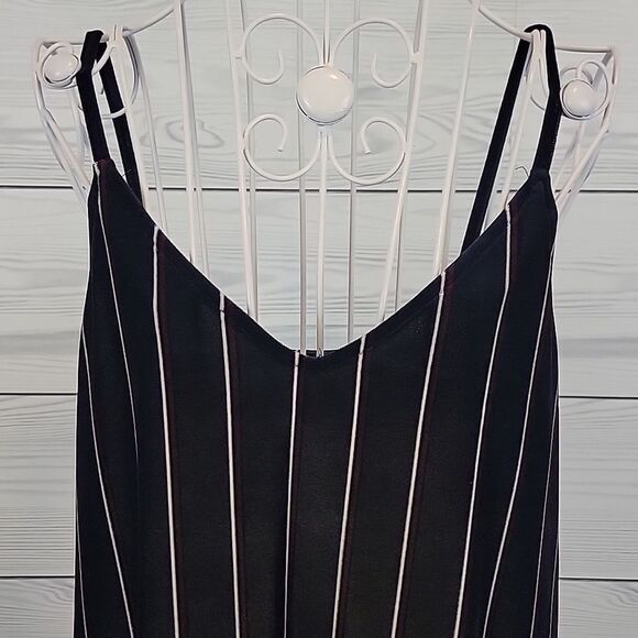 Leith black velvet pinstriped maxi dress Women's Size S - Picture 2 of 12